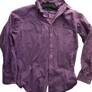 Ralph Lauren Polo Classic Checkered Long Sleeve Red Size /XL Classic Fit Shirt